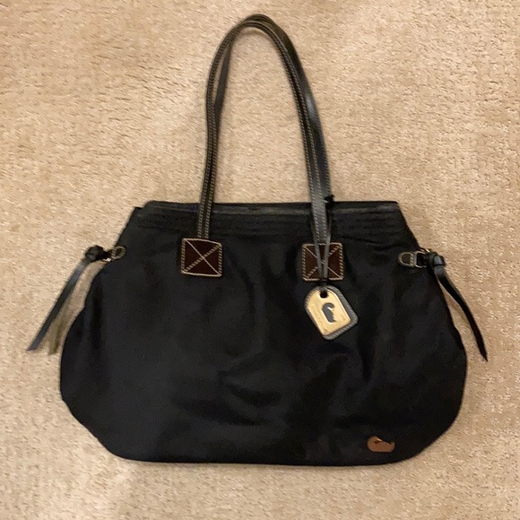 Dooney & Bourke Handbags - Dooney & Bourke black nylon bag w/ leather straps
